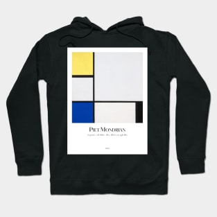 Composition with Yellow, Blue, Black and Light Blue with text by Mondrian Hoodie